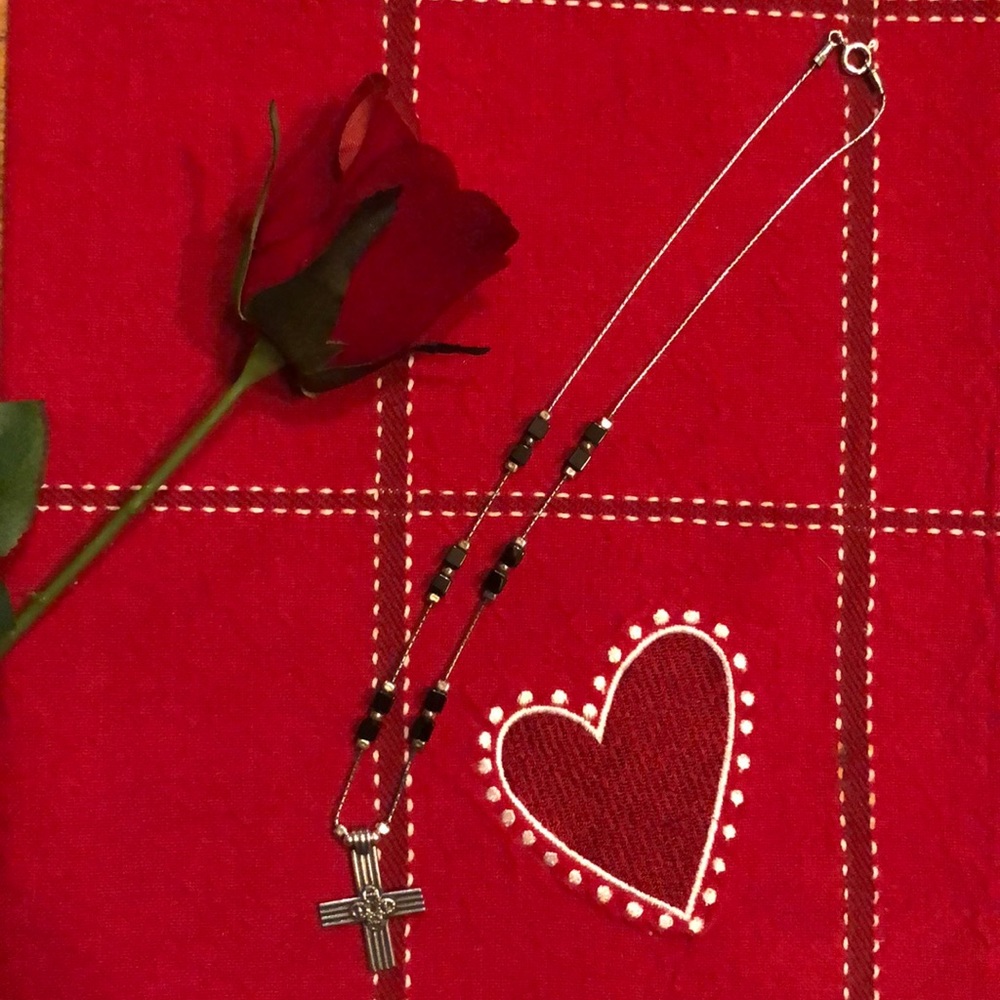 Necklace with Antiqued Silver Cross